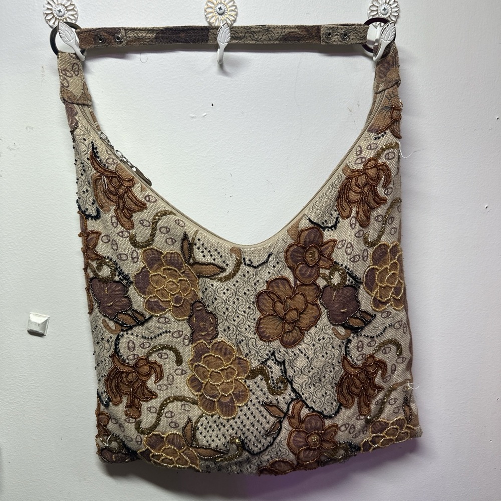 Embroidered Floral Shoulder Bag